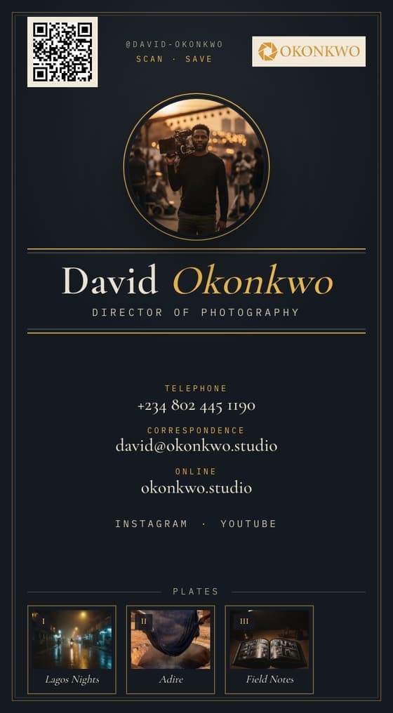 The Letterpress design, filled in with an example card.